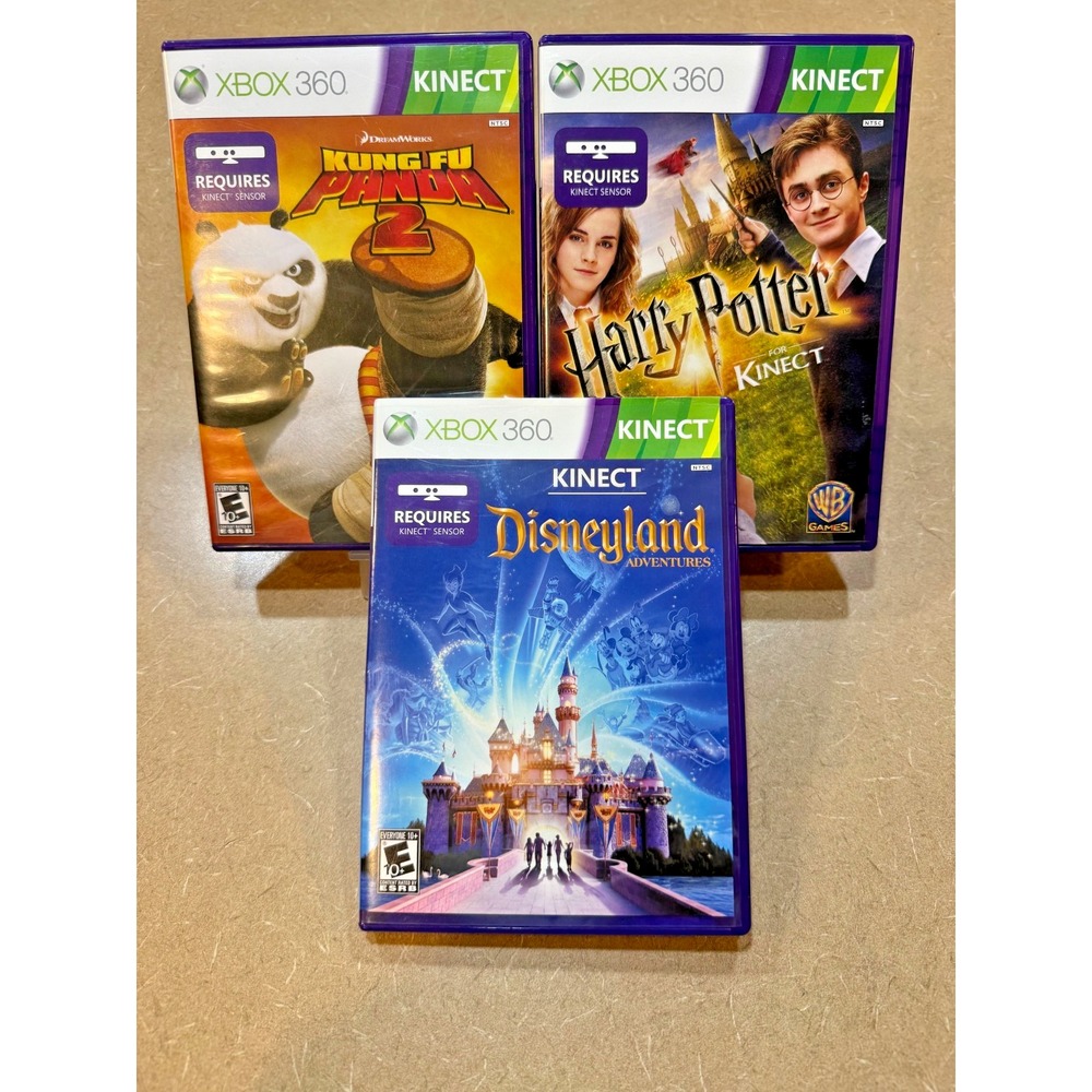 Bundle of 3 Harry Potter/Kung Fu Panda 2/Disneyland Adventures Kinect XBox 360
